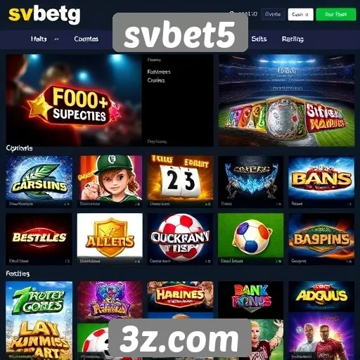 Variedade de jogos oferecidos pelo site svbet5